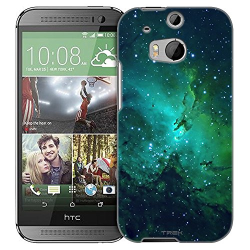 HTC One M8 Case, Slim Fit Snap On Cover by Trek Nebula Green Trans Case