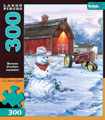 Large Size Hautman Brothers: Country Snowman 300 Pieces Jigsaw Puzzle