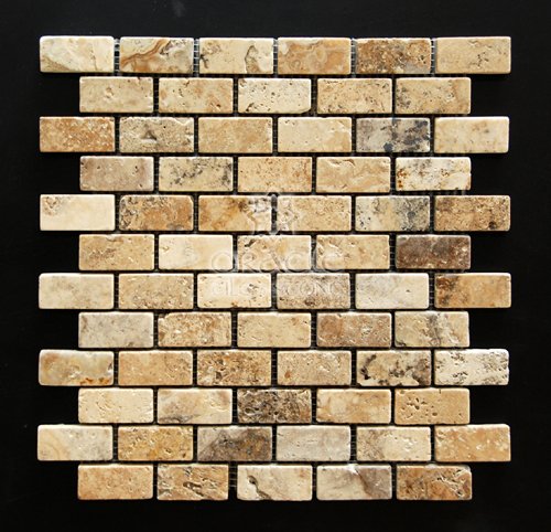 616IHJyP1EL Philadelphia 1X2 Travertine Tumbled Mosaic Tile