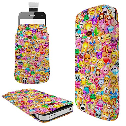 925 - Collage Multi Smiley Faces Emoji Samsung Galaxy S3 Mini S4 Mini S5 Mini Galaxy core prime Galaxy J1 Fashion Slim PU Soft Pull Tab Pouch Case Sleeve Cover
