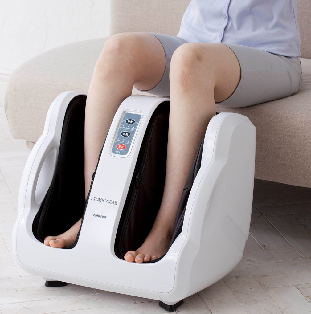Japanese THRIVE Foot Leg Massager Atomic Gear White MD7100 (W) Massage