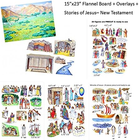 Story Life of Jesus + Flannel Board + Overlays- Precut 13 Bible New Testament Stories Birth Miracles Parables Crucifixion