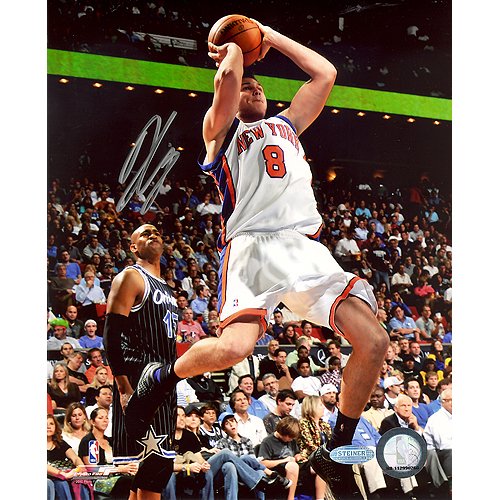 Steiner Sports NBA Danilo Gallinari Knicks White Jersey Shot in Mid Air Vs Magic Autographed 8-by-10-Inch Photograph