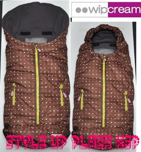 wipcream(ホイップクリーム) ベビースリーピングバッグ ブラウンドット WC-BSB0111