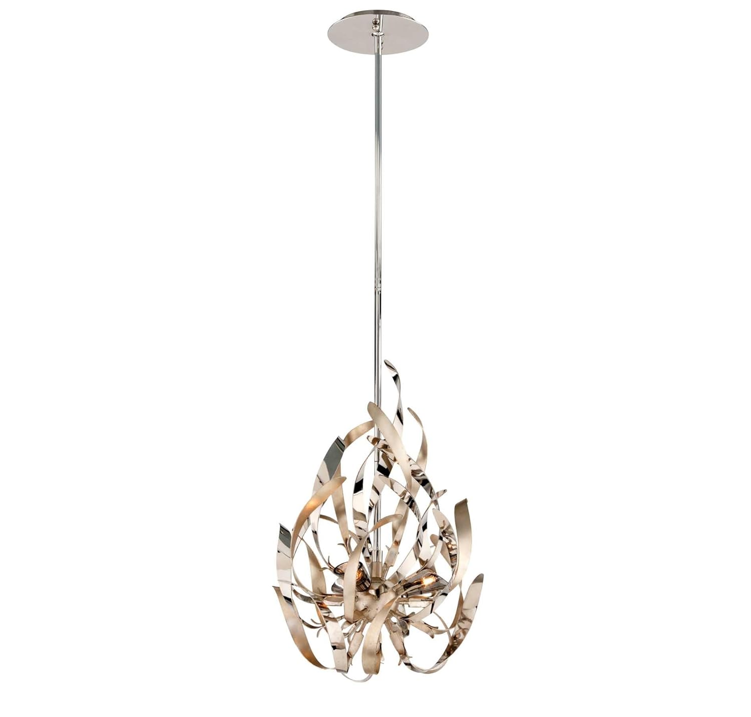 Corbett Lighting 154 43 3 Light Mini Pendant Graffiti Silver Leaf