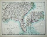 JOHNSTON ATLAS 1905 MAP AMERICA FLORIDA PHILADELPHIA