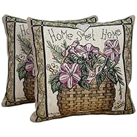 American Mills Basket of Home 13 by 13 Pillow, Set of 2