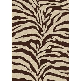 Zebra Shag Area Area Rug, 5'x7', NATURAL