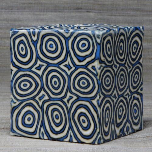 Cube Blue Congo Circle Candle From Swaziland