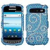Rhinestones Protector Case for Samsung Admire R720, Flourish Blue Full Diam ....