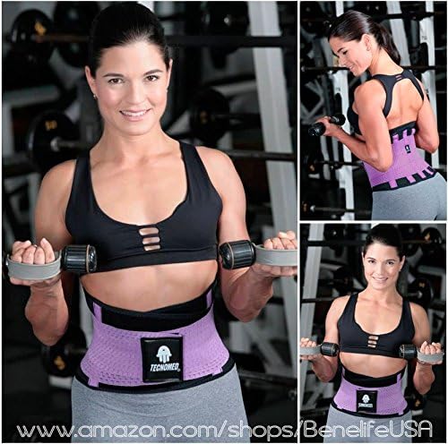 TECNOMED FITNESS BELT XTREME POWER (ORIGINAL) Blue, Black, Pink, Purple, Green (Purple, Medium)