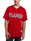 NHL Men's Calgary Flames Short Sleeve Button Front Replica Jersey (Pro Scarlet/Pro Black, X-Large)