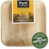 Leafplates - Palm Leaf Plates - 9.5 Inch Square - All Natural 100% Compostable - Perfect Disposable Party Plates - 20 Count