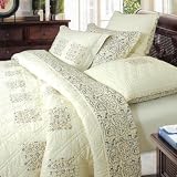 Review EnVogue International  / Bohemian Embellished Block Ivory, Queen Quilt Comforter (98 x 96)