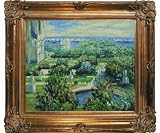 Art Reproduction Oil Painting - Monet Paintings: Les Tuileries, 1876, Musee Marmottan with Renaissance Bronze Frame - Bronze Finish - 30 X 34 - Hand Painted Framed Canvas Art