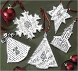 Set Of 5 Better Homes &amp; Gardens Joyful Lyric Christmas Ornaments #24670