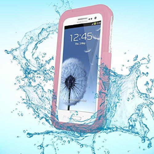 Samsung Galaxy S3 Case,ULAK S3 Waterproof Case Durable 100% Waterproof Shockproof Dustproof Lifeproof Hard Protective Case with Hand Strap For Samsung Galaxy S3 i9300(WaterProof-Pink)