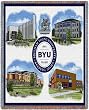 Brigham Young Univ Collage Throw - 70 x 54 Blanket/Throw - Brigham Young Cougars