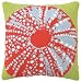 Peking Handicraft Hook Pillow, Sea Urchin, 18-by-18-Inch