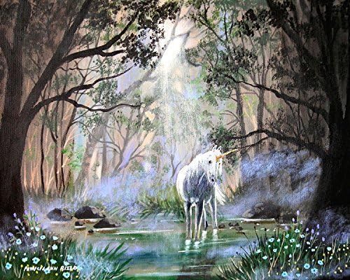 Art PRINT - A Unicorn in the Enchanted Forest by Patricia Ann Rizzo