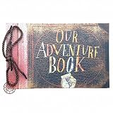 Linkedwin Our Adventure Book DIY Scrapbook/Wedding Photo Album, with Pixar Up Movie Postcards & Stickers (Brown Pages)