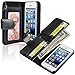 Insten® Wallet Leather Case compatible with Apple® iPhone 5C, Black