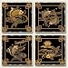Kitchen & Housewares : Assorted Coaster set~ Golden Koi ~4 Tumbled Tile Drink Coasters ~ code 724