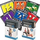 Stamina Folding Trampoline - Dumbbell Exercise Cards Duo Pack by Stack 52. Dumbbell Workout Playing Card Game. Video Instructions Included. Perfect for Training with Adjustable Dumbbell Free Weight Sets and Home Gym Fitness.