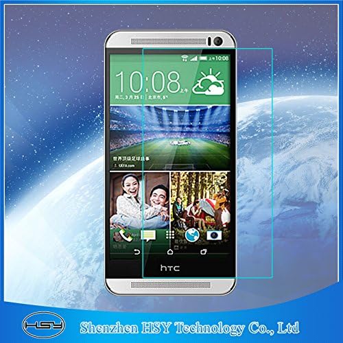 HUYSHE® 2.5D Round Edge 0.3mm Ultra Slim Nano Tempered Glass Screen Protector for HTC One M8 with Perfect Anti-scratch/Shatterproof/Fingerprint &amp; water &amp; oil resistant (HTC One M8)