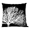 100% Thai Silk Decorative Pillow - Fall Trees Black (18x18")
