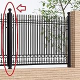 四国化成　オレガ／ブルーノ／エドウィンフェンス丸飾り支柱仕様　04：丸飾り主柱　04KMP-08BK　【アルミフェンス　柵】 ブラックつや消し