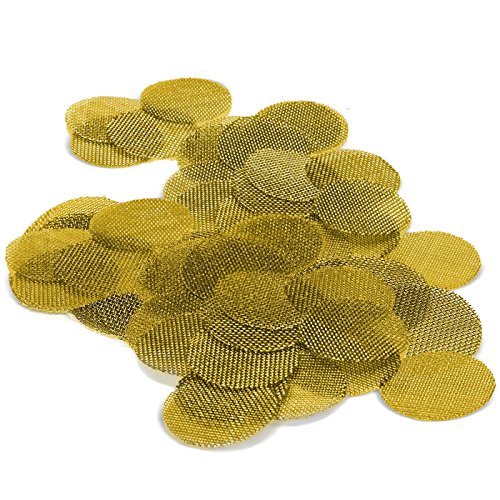 50 Beamer Premium Brass Screens For Tobacco Pipes 0.750 (3/4th) Inch Size + Limited Edition Beamer Smoke Sticker
