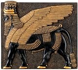 Classic Ancient Egyptian Collectible Assyrian Winged Bull Wall Sculpture Decor