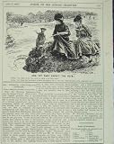 1908 HUMOROUS SCENE GOLF COURSE WOMEN READING SPORT