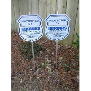 2 New Brinks Home Security Alarm System Yard Signs & 8 Brinks Window Decal Stickers