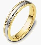 4mm Platinum and 18 Karat Gold Comfort Fit Wedding Band Ring