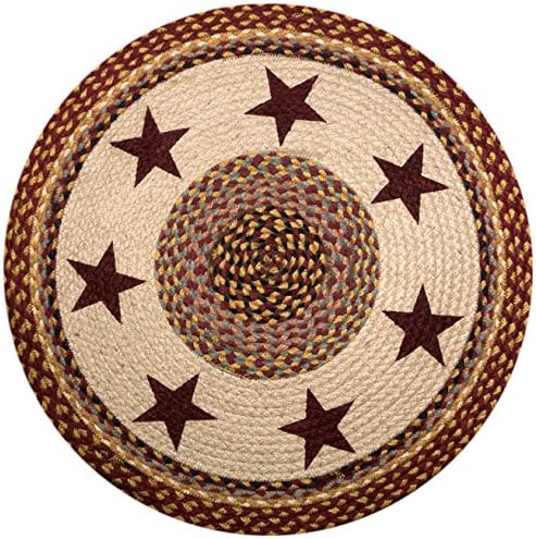 Earth Rugs Round Rug, 27", Burgundy/Gray/Crème