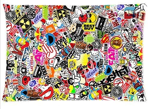 Sticker Bomb We Are Coming Pillowcase zip 20x30 (Twin sides) Custom Zippered Pillow Cover Cases