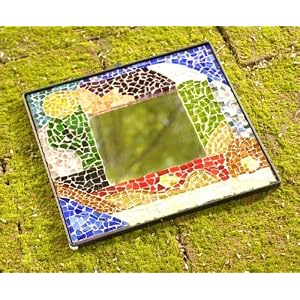 Stained glass mirror, 'Color and Light' by 