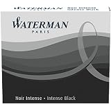 Waterman Cartouches Internationales Courtes Bleu Sérénité Florida Blue – Lot 4x6 = 24 Cartouches, Encre Qualité Premium