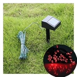 35ft 60 LED Solar String Fairy Lights Red Outdoor Waterproof Ceremony Xmas Party 35ft 60 LED Solar String Fairy Lights Red Outdoor Waterproof Ceremony Xmas Party