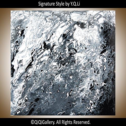 Modern Wall Art Original Free Flow Acrylic Painting Wall Art Impasto painting home décor office décor Abstract "Go with the Flow" by QiQiGallery