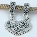 Mother Daughter Split Heart Sterling Silver Dangle Charm