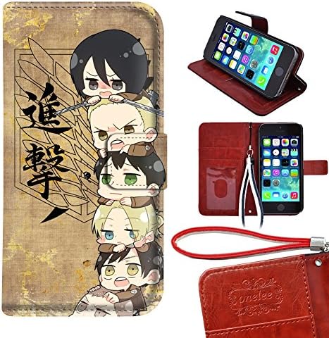 iPhone 5s Wallet Case, Attack on Titan Yozilou PU Leather iPhone 5s Wallet Case