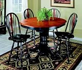 Black and Cherry Counter Height Table and Stools Set