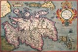 Art Poster, Map of Scotland - 27.5 x 18.75