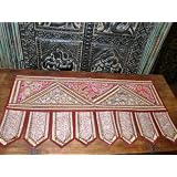 Amaranth Purple Beads Sari Toran Wall Tapestry Topper Valance Free Shipp