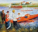Art Reproduction Oil Painting - Renoir Paintings: Oarsmen at Chatou - Classic 20 X 24 - Hand Painted Canvas Art