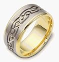Designer 18 Karat Two-Tone Celtic Wedding Band Ring