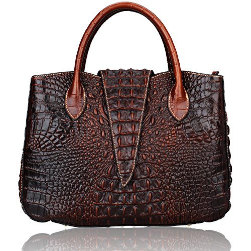 Pijushi 22201 Classic Ladies Crocodile Embossed Leather Satchel Bag Women's Top-handle Handbags